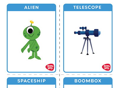 Alien Robot Dance Flash Cards