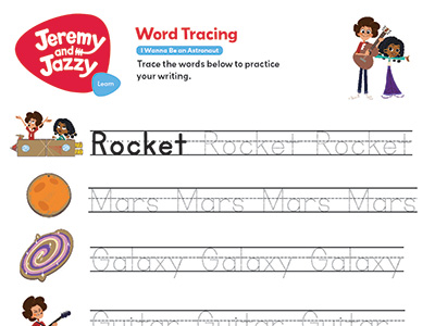 I Wanna Be An Astronaut Word Tracing