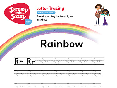 End of the Rainbow Letter Tracing