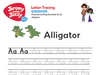 Five Little Alligators Letter Tracing