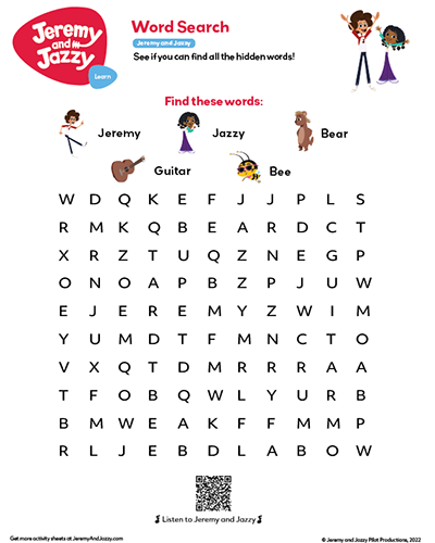 Jeremy and Jazzy (Theme) Word Search