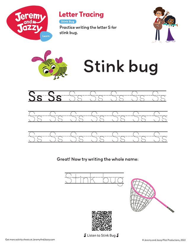 Stink Bug Letter Tracing